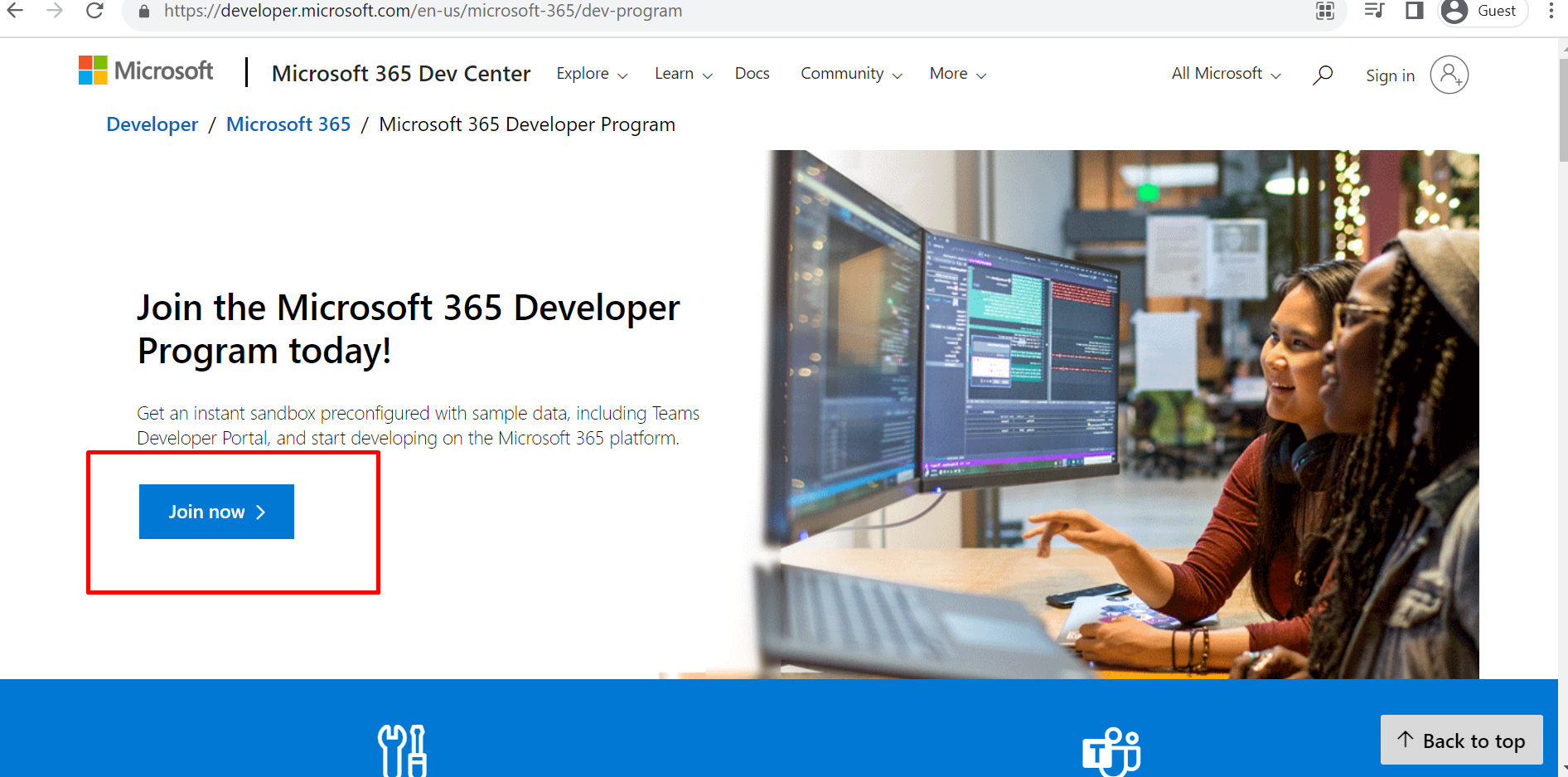 Setting up and creating Microsoft 365 Developers Account